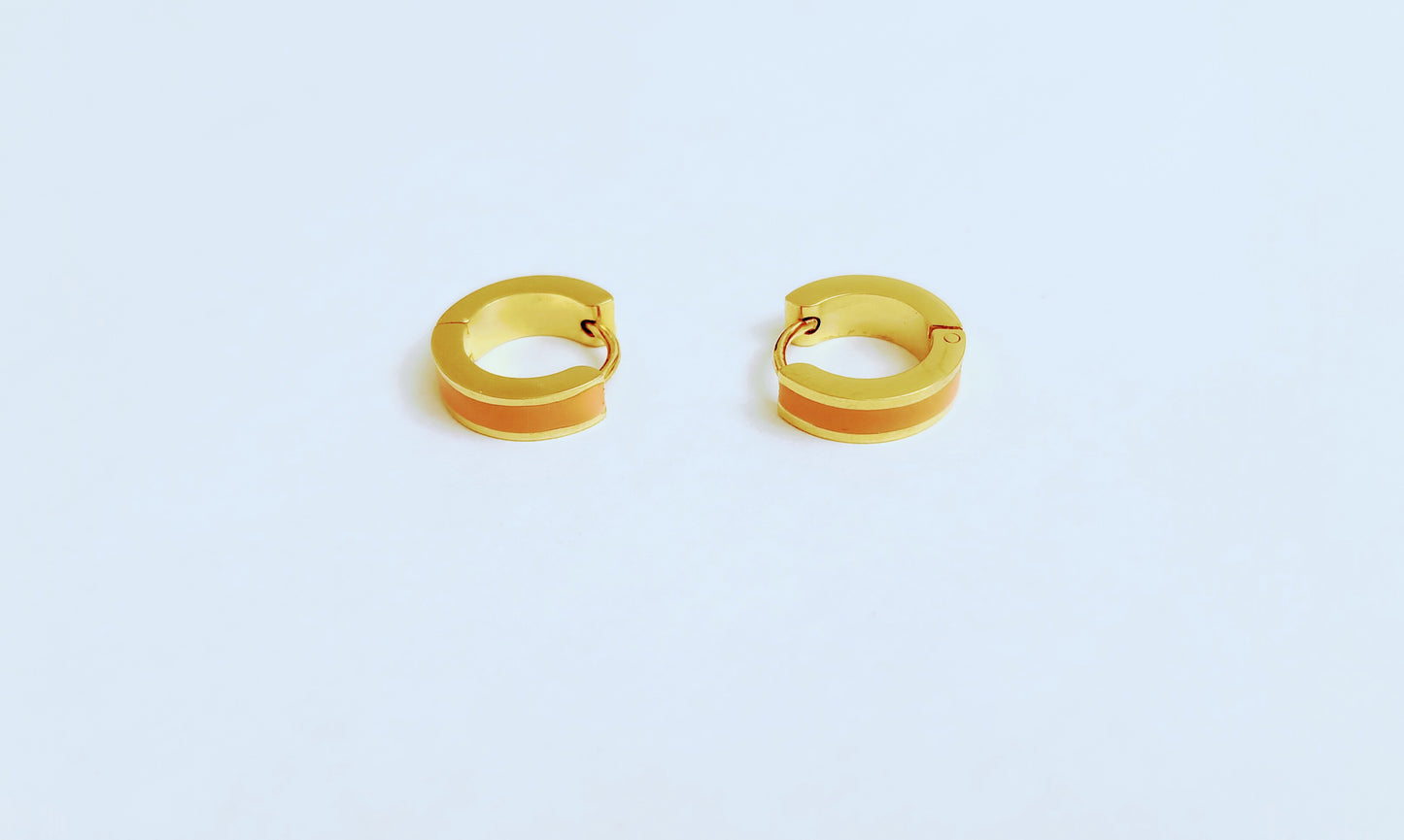 Orange Sunset Huggie Hoop Earrings